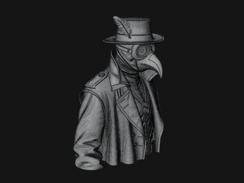 Plague Doctor Statue Design 9 - 3D Print Model 3D Print Model