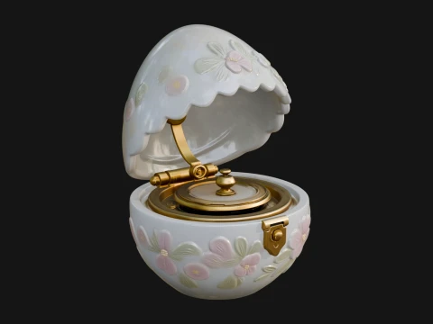 Easter Egg Music Box Ornament Design 2 - 3D Print Model 3D Print Model