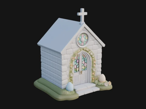 Easter Blossom Chapel House Design 1 - 3D Print Model 3D Print Model