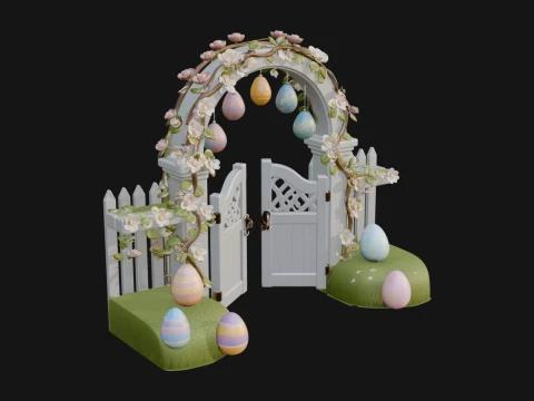 Easter Blossom Garden Gate Design 2 - 3D Print Model 3D printmodel