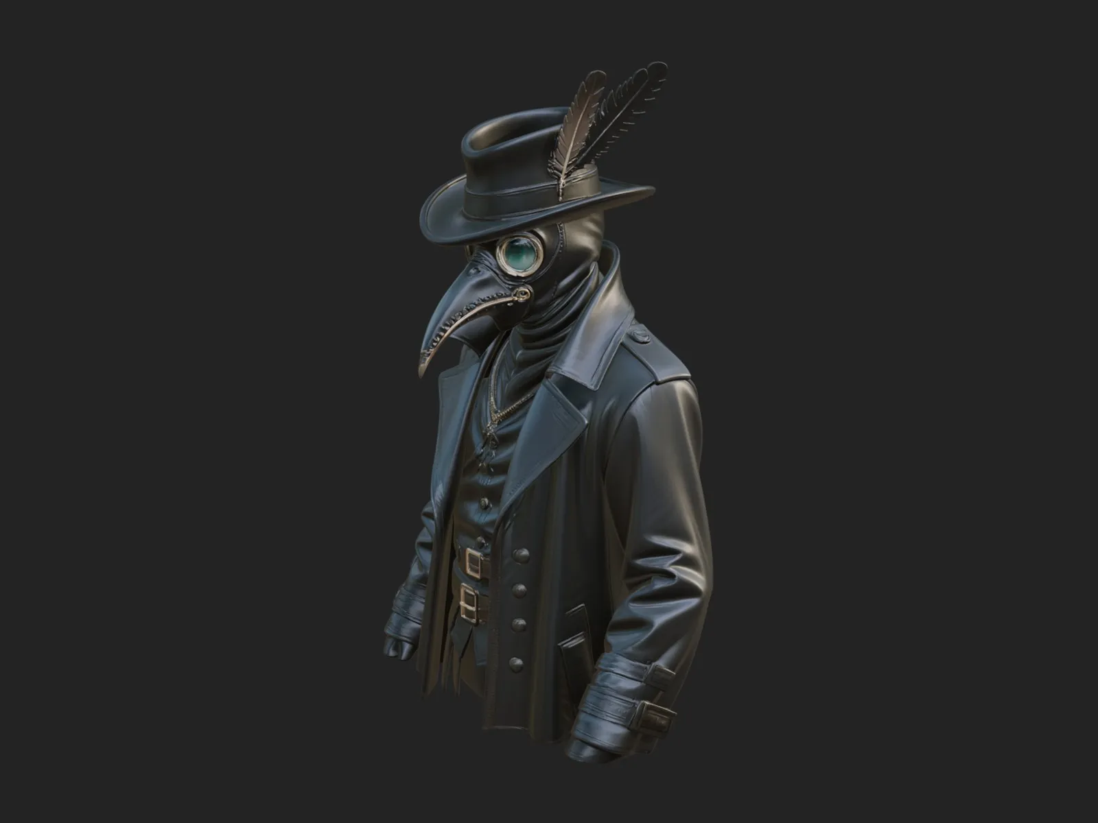 Plague Doctor Statue Design 10 - 3D Print Model 3D Print Model .c4d .max .obj .3ds .fbx .stl .blend