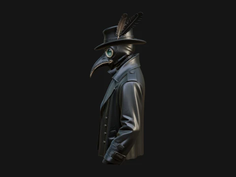 Plague Doctor Statue Design 10 - 3D Print Model 3D Print Model