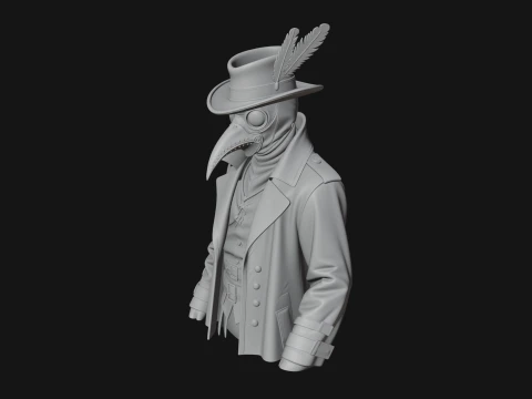 Plague Doctor Statue Design 10 - 3D Print Model 3D Print Model