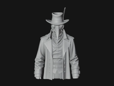 Plague Doctor Statue Design 10 - 3D Print Model 3D Print Model