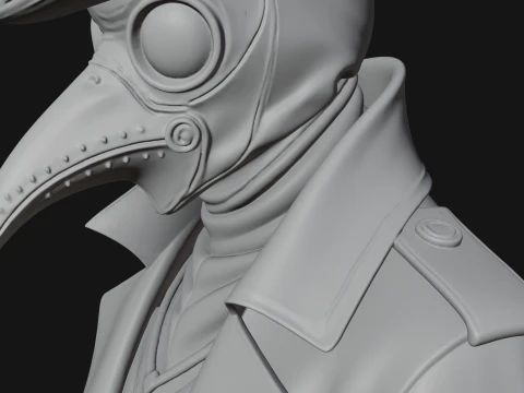 Plague Doctor Statue Design 10 - 3D Print Model 3D Print Model
