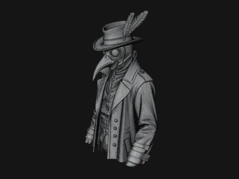 Plague Doctor Statue Design 10 - 3D Print Model 3D Print Model