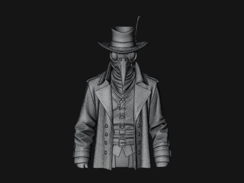Plague Doctor Statue Design 10 - 3D Print Model 3D Print Model