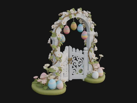 Easter Blossom Garden Gate Design 3 - 3D Print Model 3D Print Model