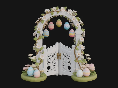 Easter Blossom Garden Gate Design 3 - 3D Print Model 3D Print Model