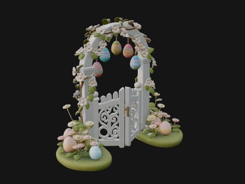 Easter Blossom Garden Gate Design 3 - 3D Print Model 3D Print Model