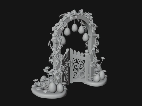 Easter Blossom Garden Gate Design 3 - 3D Print Model 3D Print Model