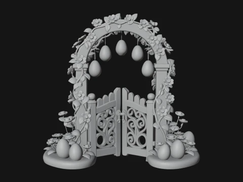 Easter Blossom Garden Gate Design 3 - 3D Print Model 3D Print Model