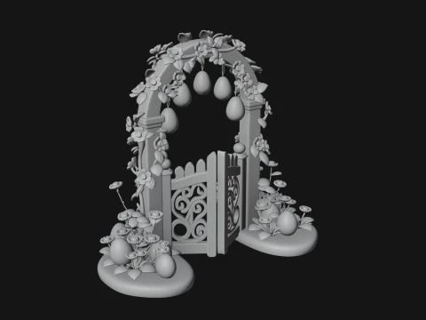 Easter Blossom Garden Gate Design 3 - 3D Print Model 3D Print Model