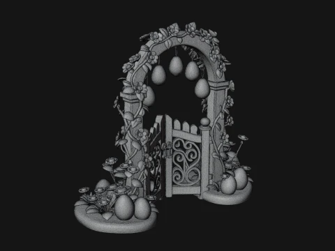 Easter Blossom Garden Gate Design 3 - 3D Print Model 3D Print Model