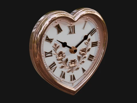 Heart Shaped Wall Clock Model Design 2 - 3D Print Model Model do druku 3D