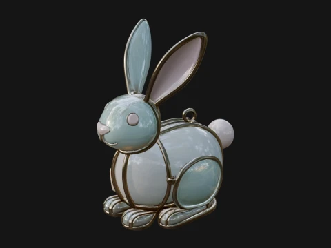 Rabbit Shaped Glass Lantern Model Design 1 - 3D Print Model 3D Print Model