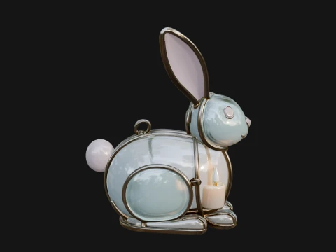 Rabbit Shaped Glass Lantern Model Design 1 - 3D Print Model 3D Print Model