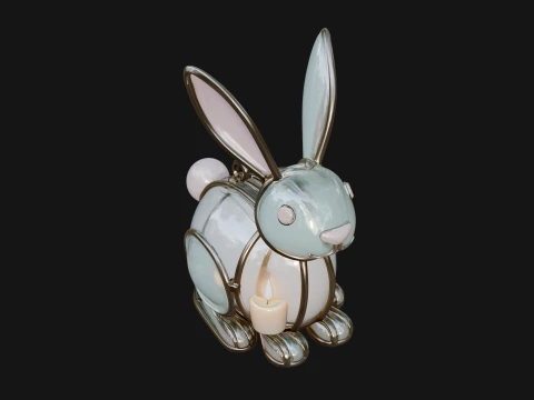 Rabbit Shaped Glass Lantern Model Design 1 - 3D Print Model 3D Print Model