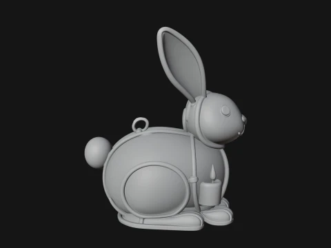 Rabbit Shaped Glass Lantern Model Design 1 - 3D Print Model 3D Print Model