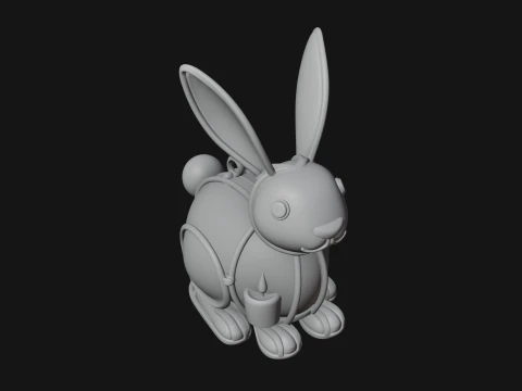 Rabbit Shaped Glass Lantern Model Design 1 - 3D Print Model 3D Print Model