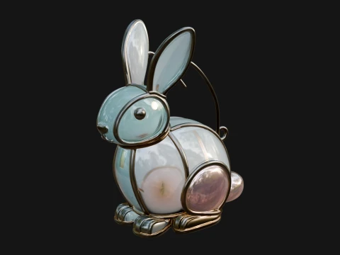 Rabbit Shaped Glass Lantern Model Design 2 - 3D Print Model 3D Print Model