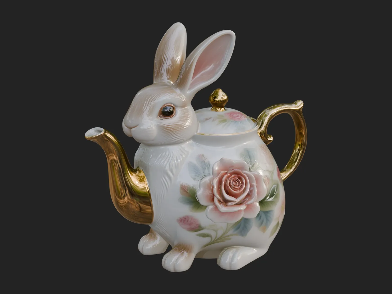 Rabbit Shaped Teapot Model Design 3 - 3D Print Model 3D Print Model .c4d .max .obj .3ds .fbx .stl .blend
