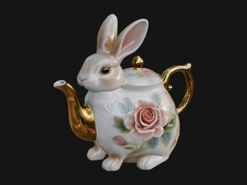 Rabbit Shaped Teapot Model Design 3 - 3D Print Model 3D Print Model