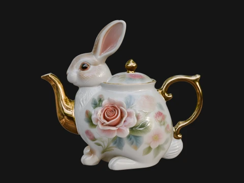 Rabbit Shaped Teapot Model Design 3 - 3D Print Model 3D Print Model