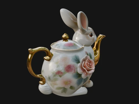 Rabbit Shaped Teapot Model Design 3 - 3D Print Model 3D Print Model