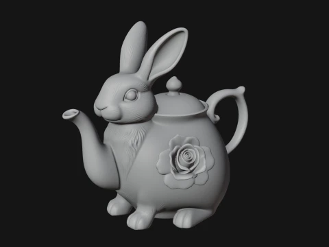 Rabbit Shaped Teapot Model Design 3 - 3D Print Model 3D Print Model