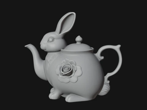 Rabbit Shaped Teapot Model Design 3 - 3D Print Model 3D Print Model