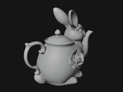 Rabbit Shaped Teapot Model Design 3 - 3D Print Model 3D Print Model
