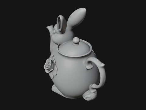 Rabbit Shaped Teapot Model Design 3 - 3D Print Model 3D Print Model