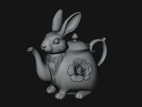 Rabbit Shaped Teapot Model Design 3 - 3D Print Model 3D Print Model