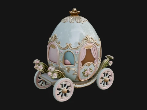 Easter Egg Carriage Model Design 4 - 3D Print Model 3D Print Model