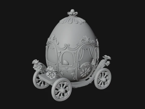 Easter Egg Carriage Model Design 4 - 3D Print Model 3D Print Model