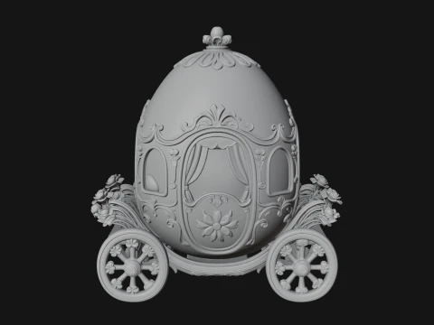 Easter Egg Carriage Model Design 4 - 3D Print Model 3D Print Model