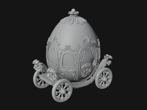 Easter Egg Carriage Model Design 4 - 3D Print Model 3D Print Model