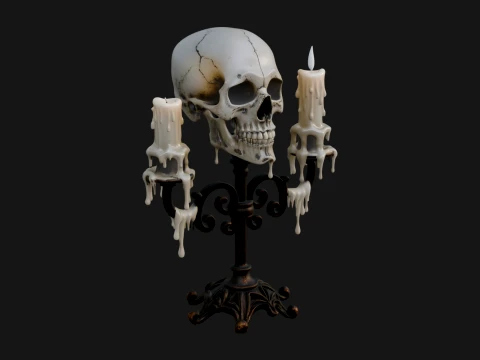 Design de ornamento de castiçal de caveira 3 - modelo de impressão 3D Modelo de Impressão 3D