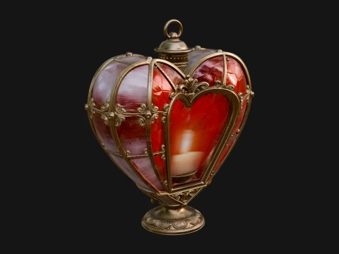 Heart Glass Candle Lantern Model Design 3 - 3D Print Model 3D Print Model