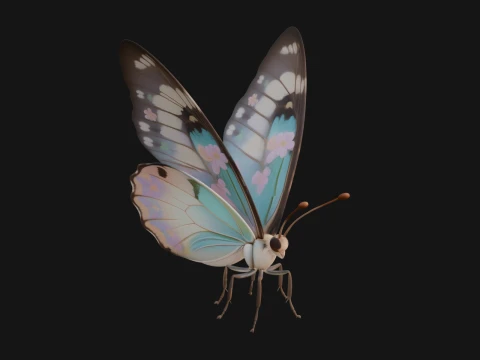 Pastel Wing Butterfly Statue Design 2 - 3D Print Model 3D Print Model
