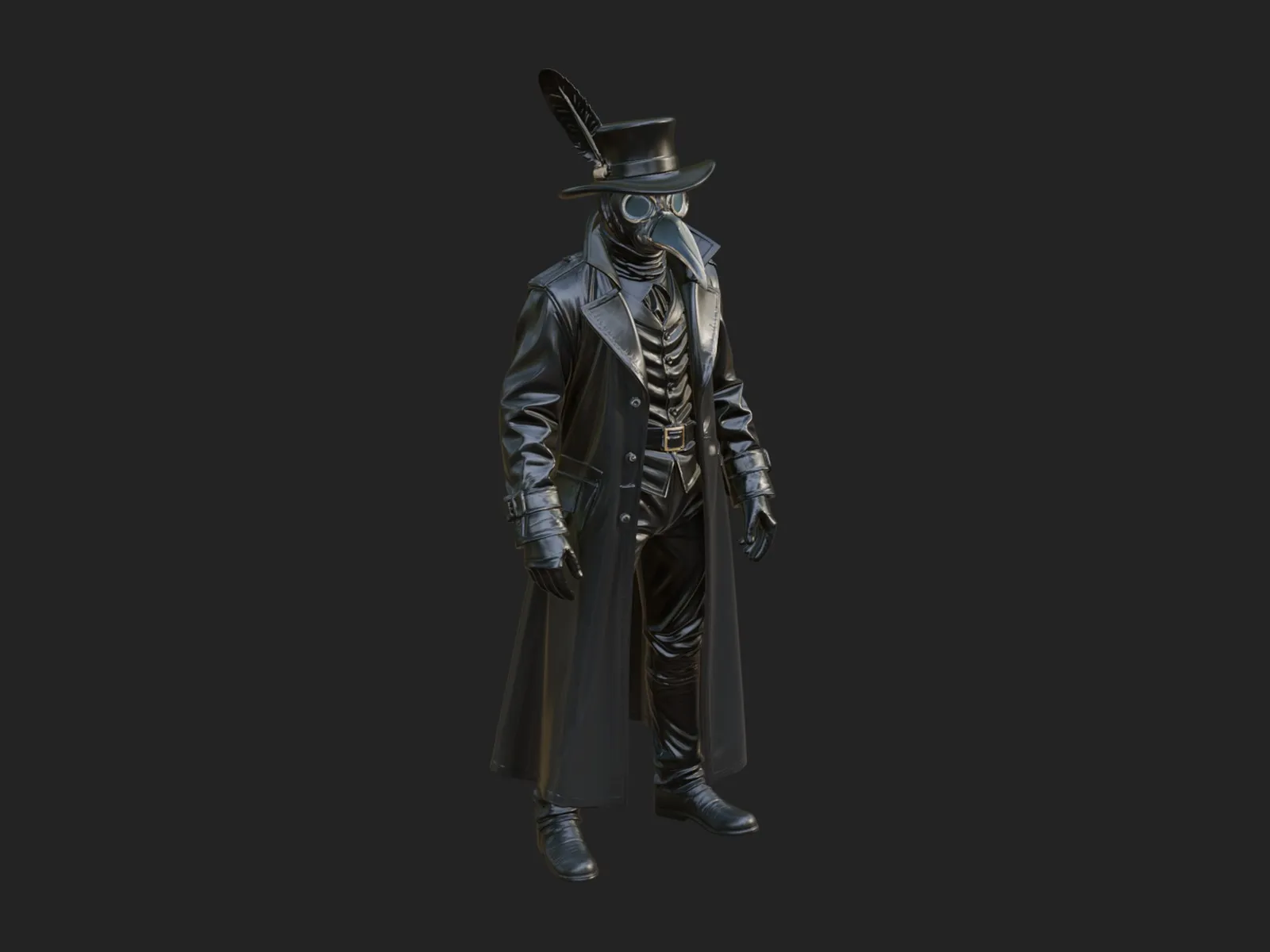 Plague Doctor Statue Design 11 - 3D Print Model 3D Print Model .c4d .max .obj .3ds .fbx .stl .blend
