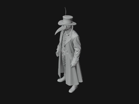 Plague Doctor Statue Design 11 - 3D Print Model 3D Print Model