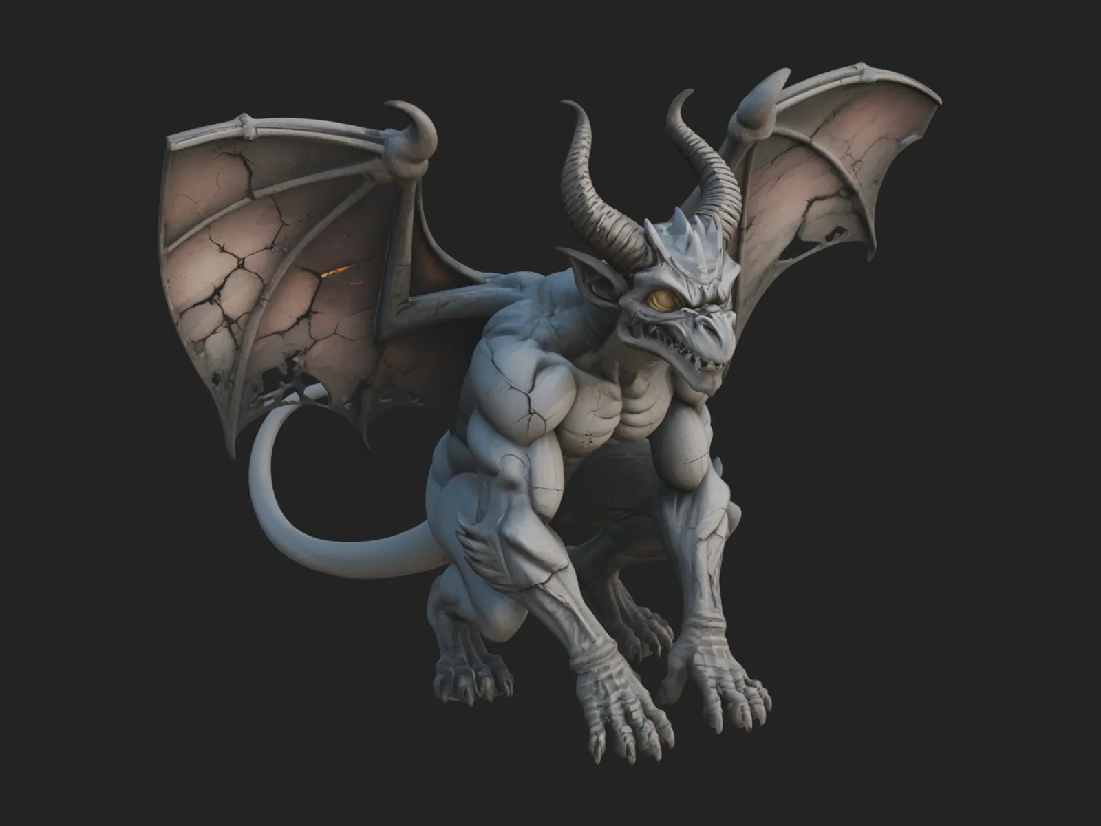 Gothic Gargoyle Statue Design 11 - 3D Print Model 3D Print Model .c4d .max .obj .3ds .fbx .stl .blend 