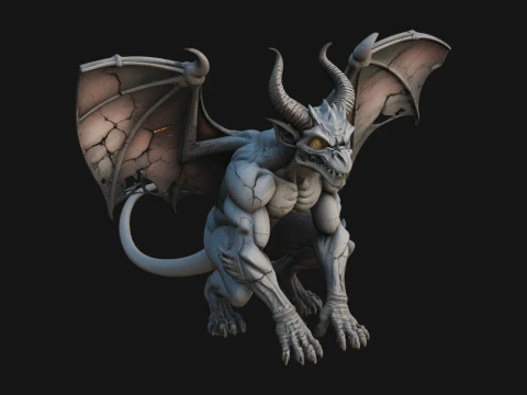 Gothic Gargoyle Statue Design 11 - 3D Print Model 3D Print Model