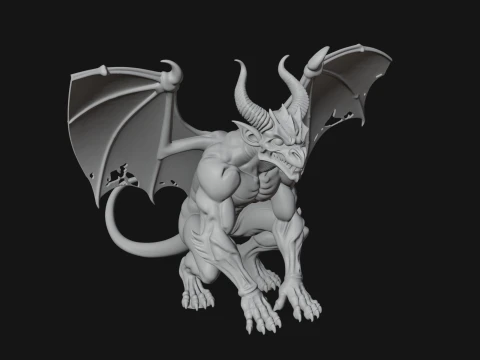 Gothic Gargoyle Statue Design 11 - 3D Print Model 3D Print Model