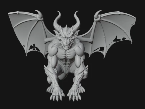 Gothic Gargoyle Statue Design 11 - 3D Print Model 3D Print Model