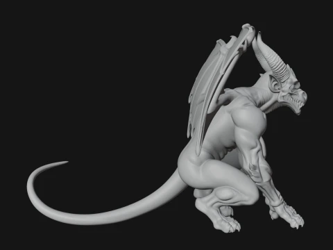 Gothic Gargoyle Statue Design 11 - 3D Print Model 3D Print Model