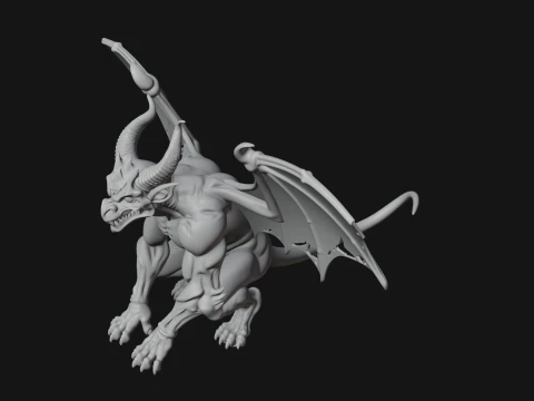 Gothic Gargoyle Statue Design 11 - 3D Print Model 3D Print Model