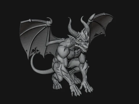 Gothic Gargoyle Statue Design 11 - 3D Print Model 3D Print Model
